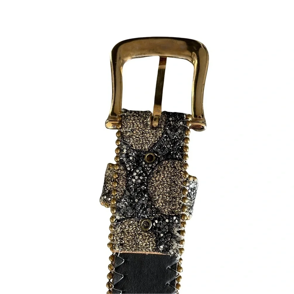 Elite | Black and Gold Sparkly Beaded Belt